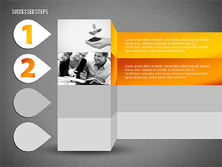 성공 단계, 슬라이드 16, 02144, 단계 도표 — PoweredTemplate.com