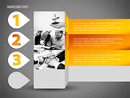 성공 단계, 슬라이드 17, 02144, 단계 도표 — PoweredTemplate.com