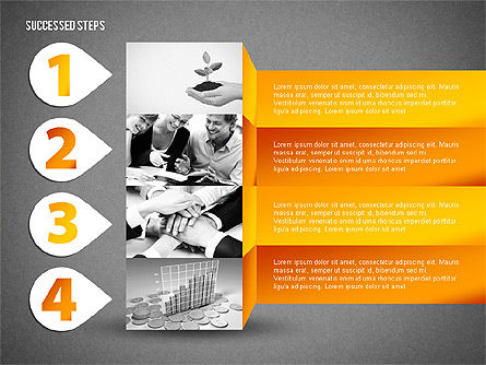 성공 단계, 슬라이드 18, 02144, 단계 도표 — PoweredTemplate.com