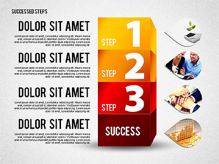 Etapes de réussite, Diapositive 5, 02144, Schémas d'étapes — PoweredTemplate.com