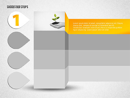 성공 단계, 슬라이드 6, 02144, 단계 도표 — PoweredTemplate.com