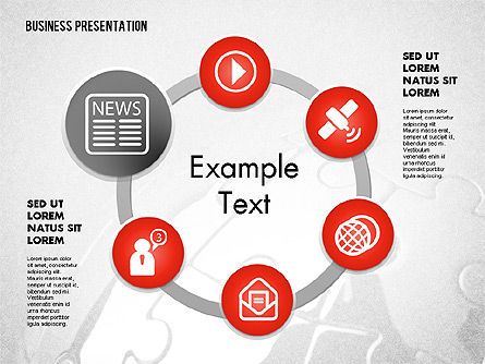 Content Sharing Process with Icons, Slide 11, 02152, Process Diagrams — PoweredTemplate.com