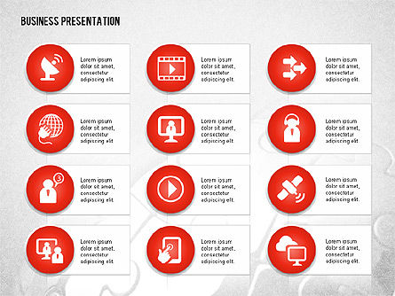 Content Sharing Process with Icons, Slide 15, 02152, Process Diagrams — PoweredTemplate.com