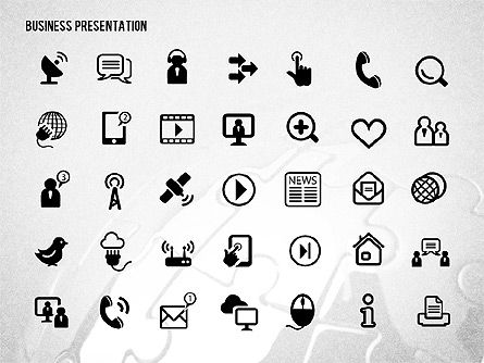 Processus de partage de contenu avec des icônes, Diapositive 16, 02152, Schémas de procédés — PoweredTemplate.com
