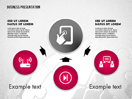 Proceso de intercambio de contenido con iconos, Diapositiva 4, 02152, Diagramas de proceso — PoweredTemplate.com