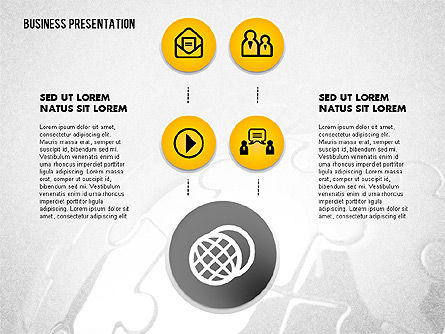 아이콘을 사용한 콘텐츠 공유 프로세스, 슬라이드 6, 02152, 프로세스 도표 — PoweredTemplate.com