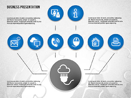 Content delen proces met iconen, Dia 8, 02152, Procesdiagrammen — PoweredTemplate.com