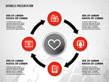 Content Sharing Process with Icons, Slide 9, 02152, Process Diagrams — PoweredTemplate.com
