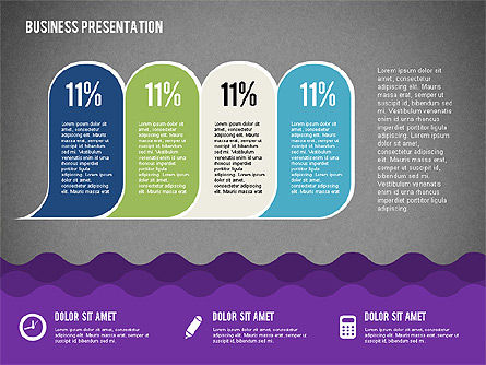 Presentasi Dengan Ikon Dan Bentuk Dengan Gaya Datar, Slide 16, 02155, Templat Presentasi — PoweredTemplate.com