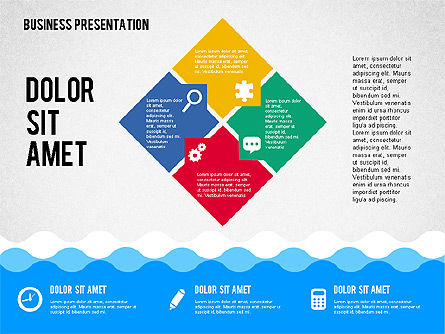 Presentation with Icons and Shapes in Flat Style, Slide 4, 02155, Presentation Templates — PoweredTemplate.com