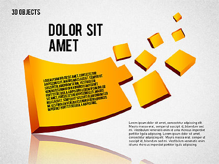 Formas 3D visuales, Plantilla de PowerPoint, 02157, Formas — PoweredTemplate.com