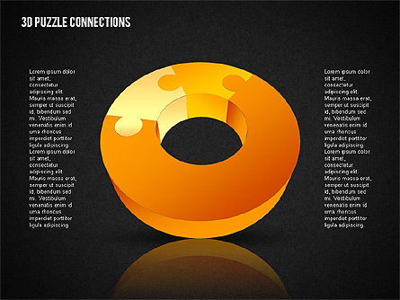 3Dドーナツパズルチャート, スライド 11, 02162, 図形 — PoweredTemplate.com