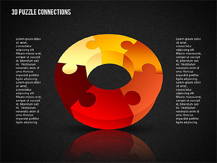 3Dドーナツパズルチャート, スライド 14, 02162, 図形 — PoweredTemplate.com