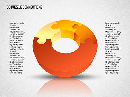 3D Donut Puzzle Chart, Slide 4, 02162, Shapes — PoweredTemplate.com