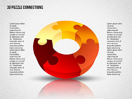 3D Donut Puzzle Chart, Slide 6, 02162, Shapes — PoweredTemplate.com