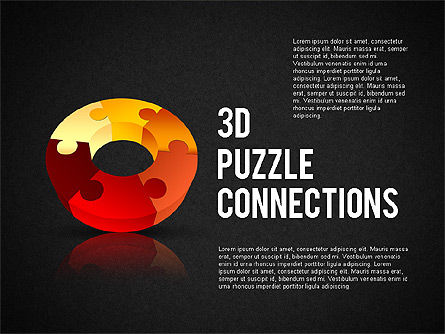 3Dドーナツパズルチャート, スライド 9, 02162, 図形 — PoweredTemplate.com