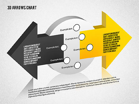 Collection de diagramme de flèches 3d, Modele PowerPoint, 02166, Formes — PoweredTemplate.com