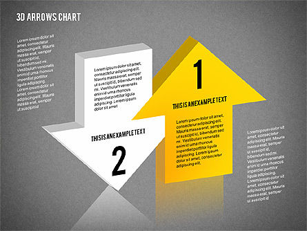 Collection de diagramme de flèches 3d, Diapositive 12, 02166, Formes — PoweredTemplate.com