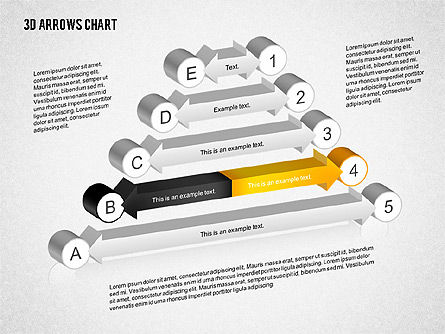 Collection de diagramme de flèches 3d, Diapositive 3, 02166, Formes — PoweredTemplate.com