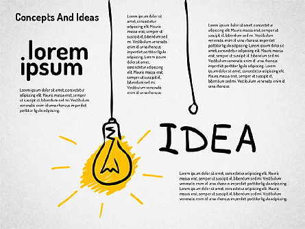 Konzepte und Ideen mit Charakteren, PowerPoint-Vorlage, 02186, Schablonen — PoweredTemplate.com