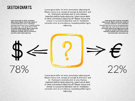 Graphiques de style d'esquisse financier, Modele PowerPoint, 02188, Modèles commerciaux — PoweredTemplate.com