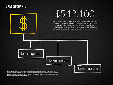 Graphiques de style d'esquisse financier, Diapositive 14, 02188, Modèles commerciaux — PoweredTemplate.com
