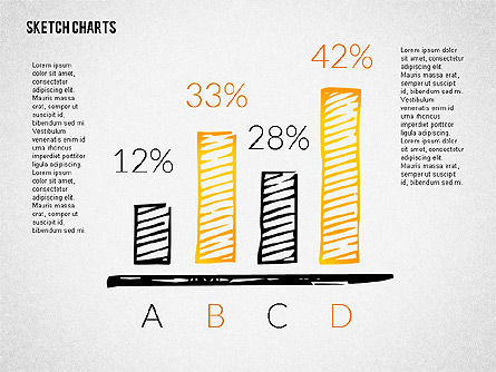 Graphiques de style d'esquisse financier, Diapositive 4, 02188, Modèles commerciaux — PoweredTemplate.com