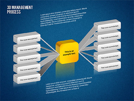 3D Management Process Flowchart, Slide 10, 02189, Process Diagrams — PoweredTemplate.com
