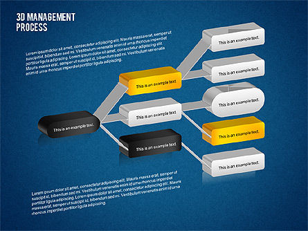 3D Management Process Flowchart, Slide 11, 02189, Process Diagrams — PoweredTemplate.com