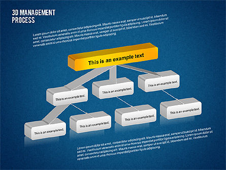 3D Management Process Flowchart, Slide 12, 02189, Process Diagrams — PoweredTemplate.com