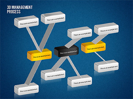 3D Management Process Flowchart, Slide 13, 02189, Process Diagrams — PoweredTemplate.com