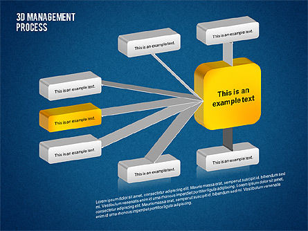 3D Management Process Flowchart, Slide 15, 02189, Process Diagrams — PoweredTemplate.com