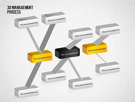 3D Management Process Flowchart, Slide 5, 02189, Process Diagrams — PoweredTemplate.com