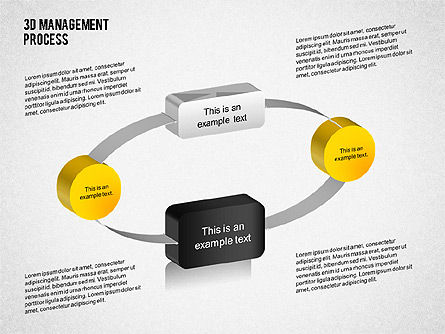 3D Management Process Flowchart, Slide 6, 02189, Process Diagrams — PoweredTemplate.com