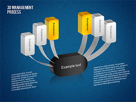 3D Management Process Flowchart, Slide 9, 02189, Process Diagrams — PoweredTemplate.com
