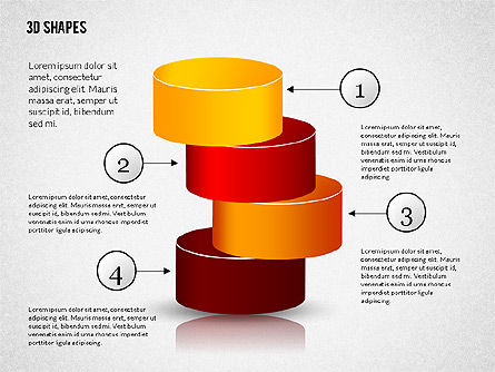 Group of 3D Shapes, PowerPoint Template, 02192, Shapes — PoweredTemplate.com