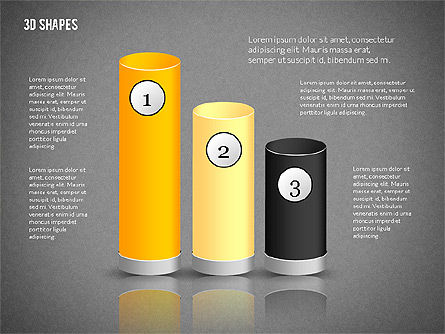 3D 모양의 그룹, 슬라이드 12, 02192, 모양 — PoweredTemplate.com