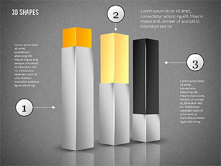 Grupo de formas 3D, Diapositiva 14, 02192, Formas — PoweredTemplate.com