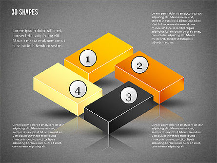 Grupo de formas 3D, Diapositiva 16, 02192, Formas — PoweredTemplate.com