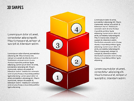 Grupo de formas 3D, Diapositiva 7, 02192, Formas — PoweredTemplate.com