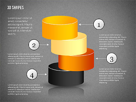 Grupo de formas 3D, Diapositiva 9, 02192, Formas — PoweredTemplate.com