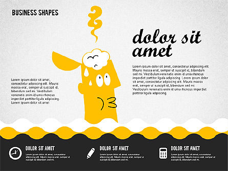  Cabeças engraçadas dos desenhos animados, Modelo do PowerPoint, 02196, Formas — PoweredTemplate.com