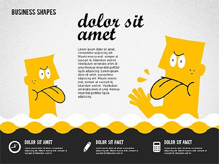 Cabezas divertidas de dibujos animados, Diapositiva 5, 02196, Formas — PoweredTemplate.com