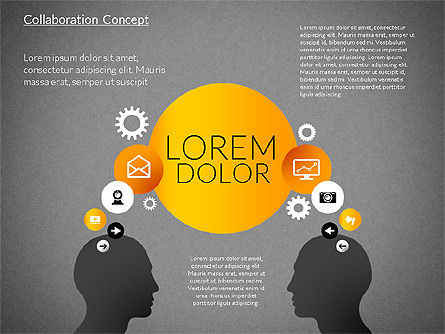 협업 개념, 슬라이드 11, 02204, 비즈니스 모델 — PoweredTemplate.com