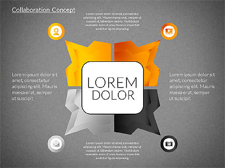 협업 개념, 슬라이드 12, 02204, 비즈니스 모델 — PoweredTemplate.com