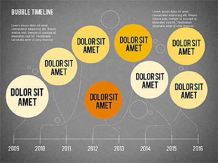 Línea de tiempo de la burbuja, Diapositiva 10, 02205, Timelines & Calendars — PoweredTemplate.com