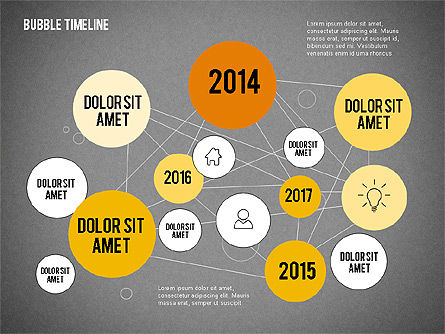 Bubble linha do tempo, Deslizar 13, 02205, Timelines & Calendars — PoweredTemplate.com