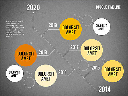 Línea de tiempo de la burbuja, Diapositiva 14, 02205, Timelines & Calendars — PoweredTemplate.com