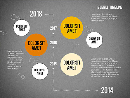 Bubble linha do tempo, Deslizar 16, 02205, Timelines & Calendars — PoweredTemplate.com