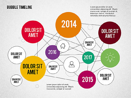 Línea de tiempo de la burbuja, Diapositiva 5, 02205, Timelines & Calendars — PoweredTemplate.com